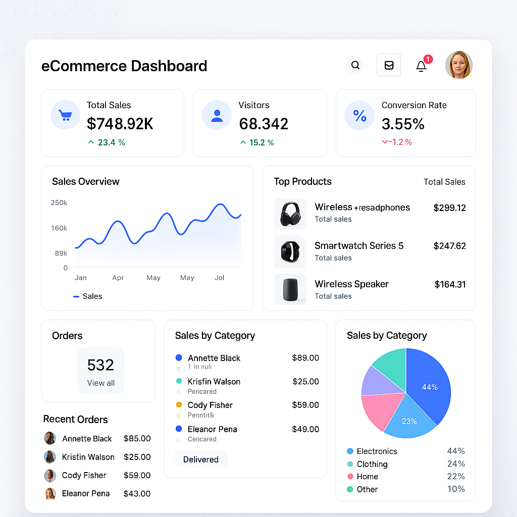 E-commerce dashboard